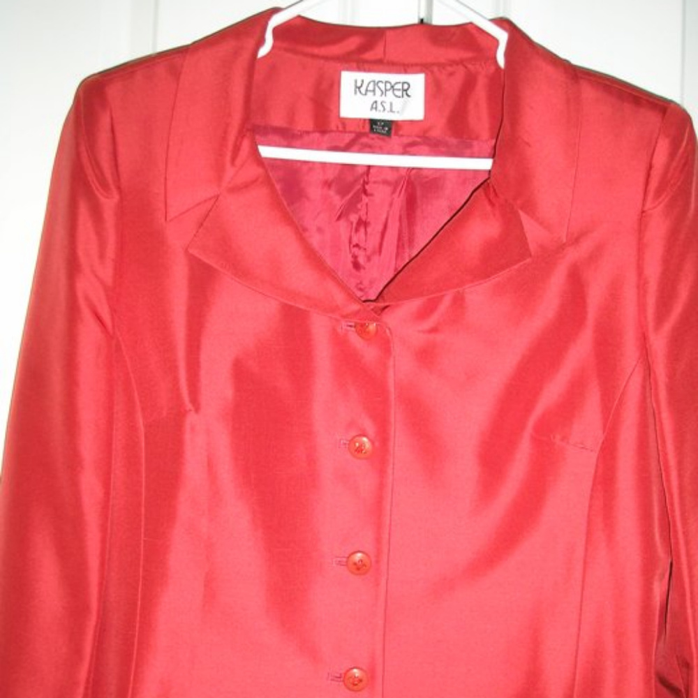 Kasper A.S.L silk skirt suit